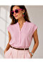 Women's Pink V-Neck 4-Button Viscose Blouse Blz- 19000279 - 4