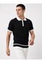 Men's Half Zipper Polo Collar Half Sleeve Knitwear T-Shirt Mdy-2834-1 - 5