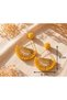 Stylish, Yellow Color Straw Fan Earrings for the Beach and Holidays Acr9943 - 2