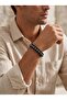 Hematite Natural Stone Leather Men's Gift Bracelet 01857