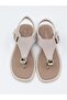 Dvm 219 Beige Buckle Velcro Flip Flop Sandals - 8
