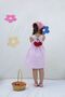 Pink Plaid Dress with Cherry Detail - 3