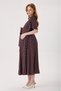Maternity Polka Dot Pattern 100% Viscose Dress, Short Sleeve Model, Waist Belt, Collar, Long Zipper and Button Detail - 2
