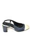 U 820025309   Navy Blue/Skin Thick Heeled Women's Shoes - 5