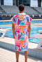 Wave Unisex Towel Poncho Swimmer Hooded Bathrobe for Race Training Pool and Sea - 5