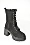 T973559002 Black Suede Thick Heeled Women's Boots - 8