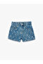 Slim Fit Cotton Pocketed Mini Denim Shorts with Stone Detail - 3