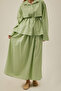 Windbreaker Linen Skirt Set Light Green - 2
