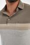 Men's Polo Neck Long Pocket Short Sleeve Basic Khaki T-Shirt - 3