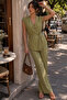 Green Basic Vest Pants Suit Sh241 - 4