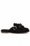 Muse Women's Black Suede Slippers with Beads and Tassel Detail - 2