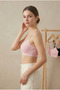 Pink Cotton Thin Strap Bustier with Removable Pads 3-Pack Sports Bra - 5