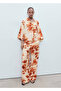 Blouse with Palm Print with Three Quarter Sleeves - 2