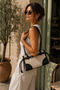 Women's Linen Tassel Detailed Zippered Hand and Shoulder Bag - 4