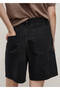 Denim Bermuda Shorts with Pleats - 4