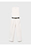 Jumpsuit with Combined Fabric Belt - 3