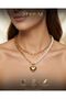 Women's Steel Necklace with Pearl Design and Heart Motif 316L