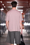 Wonton Men's 100% Organic Cotton Print Detailed Regular Fit Round Neck Dusty Rose T-Shirt - 5