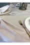 Royal Gold Glittery Ecru Round Tablecloth - 2