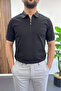 Men's Cotton Soft Polo Collar T-Shirt Black Edw500 - 2