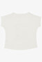 Girl's T-Shirt with Floral & Text Print and Sequins, Ages 9-14, Ecru - 5