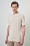 Men's Beige Trend Crew Neck T-Shirt - 3