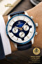 Original Navy Blue Leather Strap Functions Active Men's Functional Wristwatch Bgt02376A 04 Evening Dress Gift for Father Husband Wife