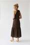 4927 Women's Polka Dot Patterned Halter Neck Maxi Dress Brown - 5