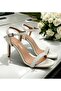 White Crystal Stone Bridal Evening Dress Shoes