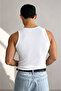 Men's Athlete Halter Neck Sportsman Cotton Undershirt White - 4