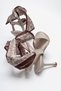 Women's Beige Patent Scarf 8 Cm. Thin High Heeled Sandals Evening Dress - 4