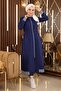 Zippered Hooded Ferace Indigo 19126