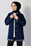 Tassel Detailed Denim Jacket Navy Blue 6011 - 2
