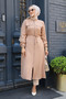 Buttoned Camel Hijab Tunic 645C - 2