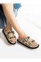 Cream Knitwear Stone Detail Women's Slippers - 2