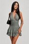Women's Halter Neck Skirt Layered Shaping / Sculpting Scuba Fabric Party Mini Dress
