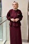 Studded Detail Color Mix Tunic Skirt Set - 3