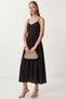 Beaded Detailed Strappy Summer Modal Dress Lub0141 Black - 2