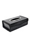 Car Tissue Box Black - Rectangular Plastic Holder Diamond Texture Front Loading - 7