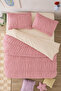 Drawstring Single Pink Cotton Duvet Cover Set (Without Sheet) - 2
