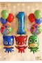 Pijamaskeliler 1 Year Old Balloon Set Pjmasks Concept Helium Balloon Set Pijamaskeli Birthday Set