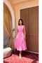 Women's Midi Length Pink Dress - 6