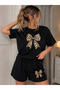 Women's Shorts and T-Shirt Set 100% Cotton Comfortable Casual Style