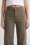 Women's Brown High Waist Slim Casual Wide Leg Jean Pants - 2