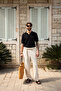 Alten Black Polo Collar 100% Cotton Knitwear Men's Tshirt - 3