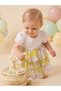 Baby Girl Floral Print Layered Tulle Skirt Cotton Dress - 4