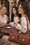 Brown Classic Form Gold Lockable Shoulder Bag |   Brown T8318 - 2