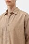 Oversize Shirt with Stitching Detail Mink - 7