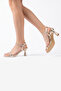 Gold Single Strap Heeled Evening Dress Shoes - 4