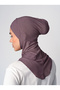 Cross Hijab Neck Collar Bonnet - Plum - (St232), (Id 3423218) - 4